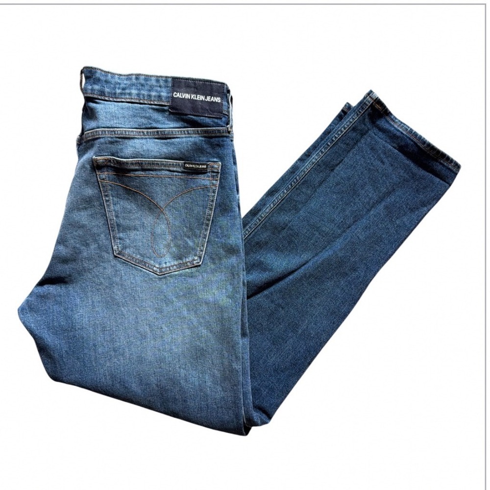 Calvin Klein Jeans Straight Leg Men 36x32 Blue Stretch Denim 41BA361